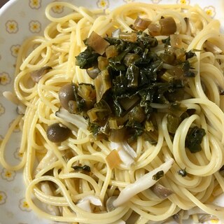 全てレンジで‼きのこと大根の佃煮パスタ★